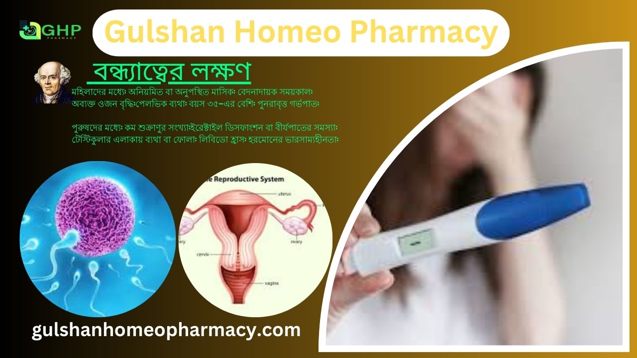 বন্ধ্যাত্ব কি? বন্ধ্যাত্বের কারণ, বন্ধ্যাত্বের ধরন, বন্ধ্যাত্বের লক্ষণ, হোমিওপ্যাথি দ্বারা বন্ধ্যাত্ব সমাধান